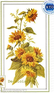 RTO M080 Fleurs de Tournesols Broderie Point de Croix Compté - Imagen 1 de 1