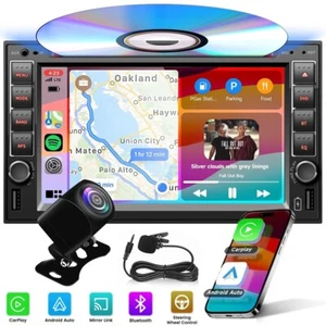 6.2" 2Din Touch Car Stereo Radio Bluetooth DVD Player Carplay GPS Reverse Camera - Picture 1 of 13