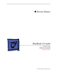 Apple MacBook 13-inch Late 2006 Mid 2007 Technician Guide Service Manual - Picture 1 of 12