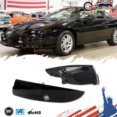 Set of Pair Smoke Bumper Signal Lights Housings for 1993-2002 Chevrolet Camaro - Image 1 of 4