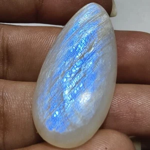 35.10 Cts Natural Belomorite Moonstone Cabochon Gemstone 42.5x18x5.8 MM 14 - Picture 1 of 6