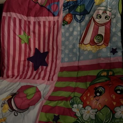 Carrito de compras Shopkins lleno de diversión edredón doble ropa de cama rosa reversible 82x66 Foto 1 de 2