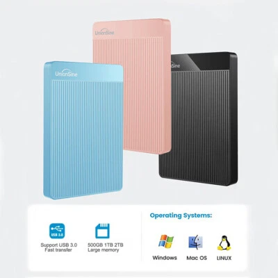 Ultra Slim 2.5" External Hard Disk Drive USB3.0 320GB 500GB 1TB 2TB Extended HDD - Image 1 of 4