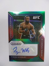 Tyron Woodley 2021 Panini Prizm UFC Green Sensational Signatures Auto Card