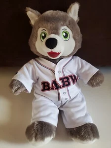 Build a Bear Wiley Wolf Great Wolf Lodge 16" Grey Plush BABW Baseball Uniform - Picture 1 of 4