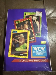 Vintage Factory sealed WCW Box of Cards Wrestling 1991 Flair Sting Lot Bulk New - Bild 1 von 1