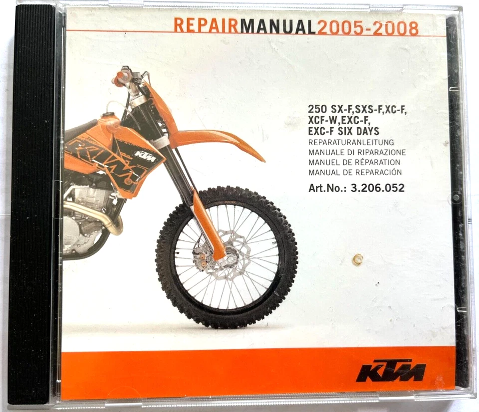 CD Manual De Taller Taller Libro KTM 250 SX SXS XCF 2005-2008 3.206.052 - Imagen 1 de 1