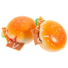  2 Pcs Geflschte Brotmodelle Falscher Burger Burger-Display-Modelle Kind