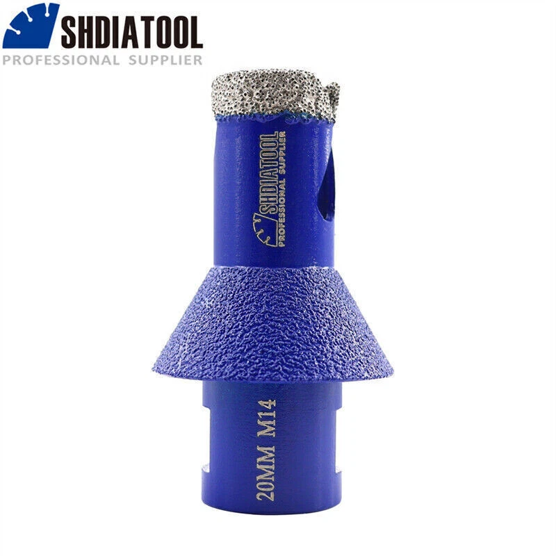 SHDIATOOL 20mm Diamond Chamfering Drilling Bit Core Milling Porcelain Tile Marble Hole Cut