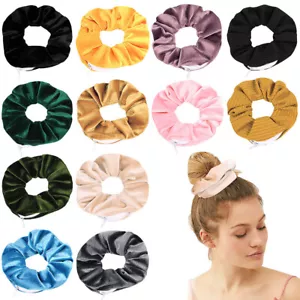 Bolsillo con cremallera de terciopelo con cremallera almacenamiento para cabello chirriantes bobble elástico para cabello - Imagen 1 de 29