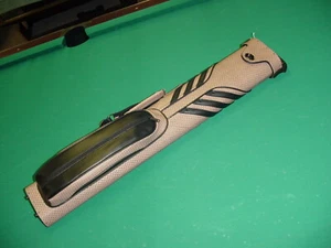 BRAND NEW GORGEOUS 2X4 BLACK, TAN AND GOLD CUE CASE pool billiards LH02E-3099 - Picture 1 of 5