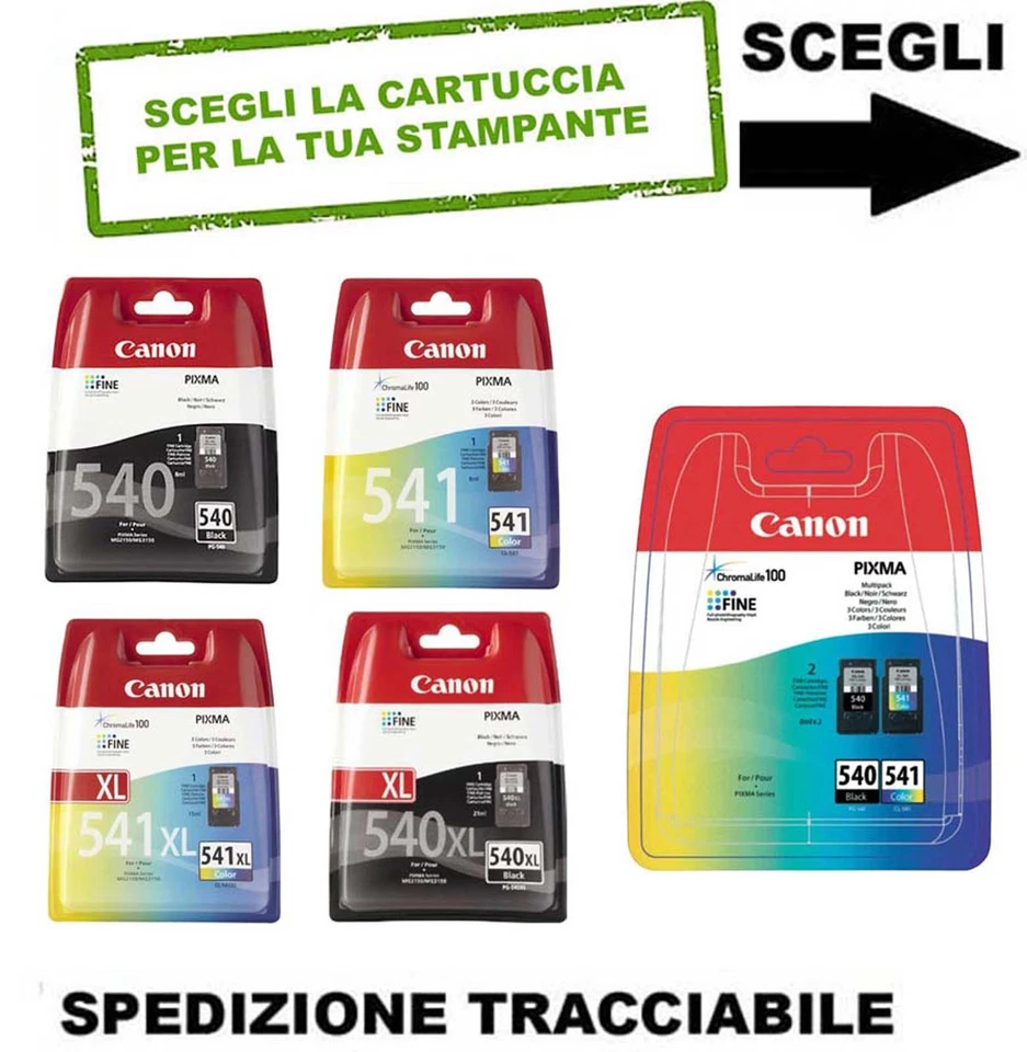 CARTUCCE ORIGINALI CANON 540-541 series, per Pixma - Immagine 1 di 1