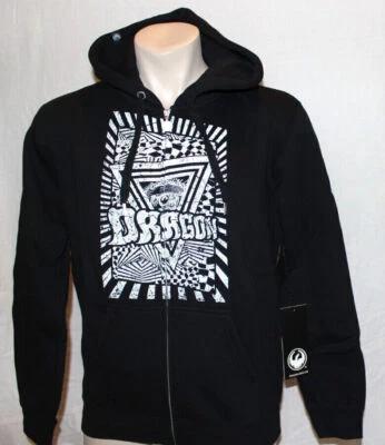 New Men's Dragon Alliance Jacket Hoodie Black Full Front Zip Medium - Image 1 of 2