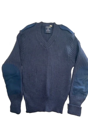 Citadel 38 Virgin Wool Navy  Rib Knit   England epaulettes and elbow pads - Image 1 of 4