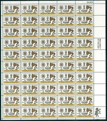 Scott #1502 15¢ Progress In Electronics Radio & TV Mint Sheet MNH  CV $20.70 - Image 1 of 2
