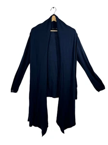 Alice + Olivia Blue Long Sleeve Wrap Cardigan Sweater Size M Asymmetrical Wool - Picture 1 of 14
