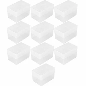 10 x Clear Plastic Business Card / Craft Boxes - 97mm x 62mm x 36mm - Picture 1 of 1