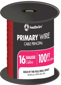 Coleman Cable 55668023 Red 16 AWG PVC Copper Primary Wire 100 ft. Bulk Spool - Picture 1 of 1