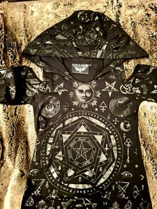 Occult Hood Dress Cold Shoulder Black Moon/Witchy/Goth NWOT Killstar Size: L - Picture 1 of 7