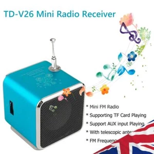 TD-V26 Mini LED Digital Display Speaker FM Radio Receiver MP3 Player Soundbar - Zdjęcie 1 z 11