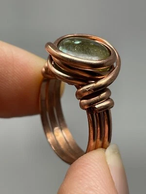 Labradorite Elegant Copper RING Size 5.5 ONLY Artisan-crafted Polished P54 - Image 1 of 4