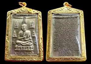 Phra Somdej Toh Chinnabunchorn Katha Gold Mikron Anhänger Thai Buddha Amulett - Bild 1 von 2