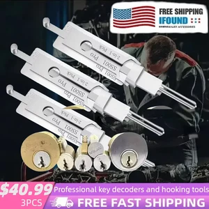 3PCS Key Decoder Match For Key Picking Hook Tool Stainless Steel SS001 PRO - Picture 1 of 18