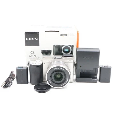 Sony Alpha a6000 ILCE-6000 w/16-50mm Silver Shutter Count: 239 [Top Mint] - Image 1 of 4