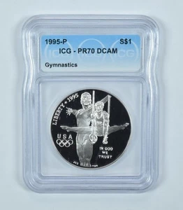 1995-P Olympic Gymnastics Commemorative Silver Dollar PR70 DCAM ICG *0401 - Picture 1 of 5