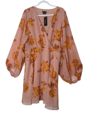 Vestido City Chic Mujer L/20 Plus Floral Cuello en V Mini Verano Vacaciones Formal Nuevo Foto 1 de 4