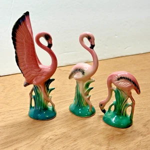 RARE Norcrest Set Of Flamingos, Crafted In Japan - Picture 1 of 11