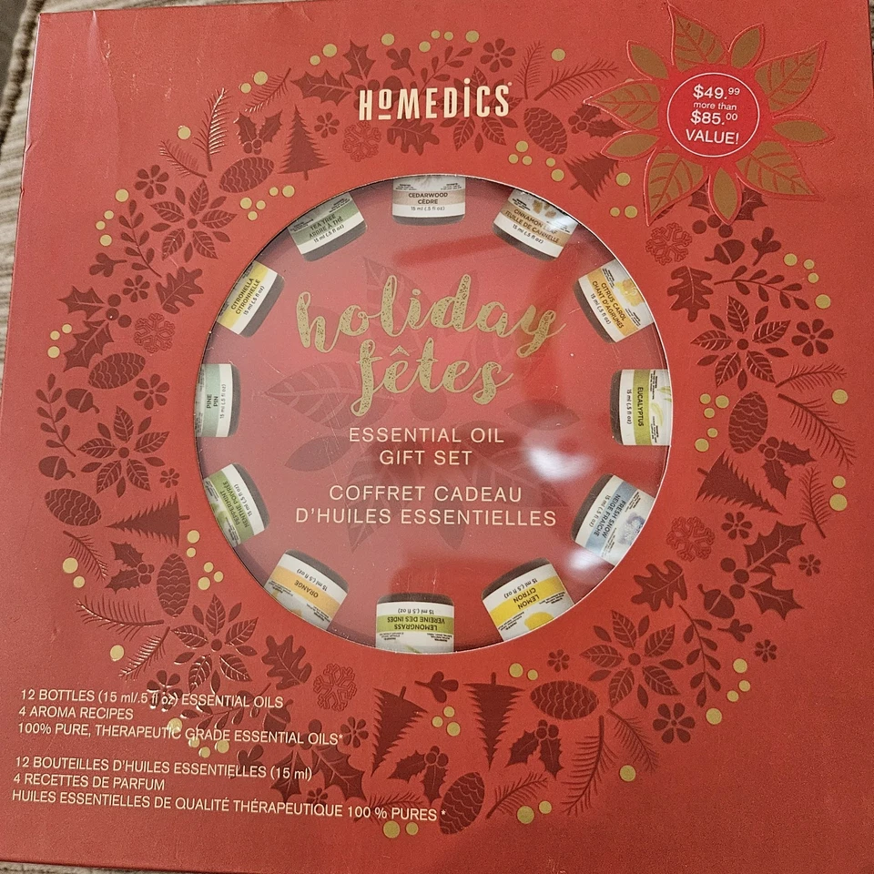 HoMedics Essential Oil Gift Set 12 Bottles Assorted Fragrances .5oz Each