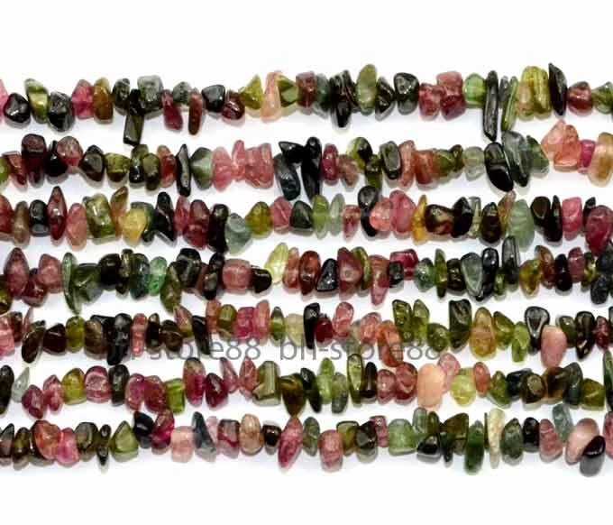 AA Nugget Natural Multicolor Tourmaline Gemstone Beads 16'' Chips DIY Making - Image 1 of 1
