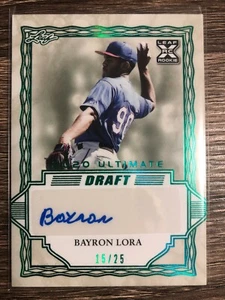 BAYRON LORA 2020 Leaf Ultimate Draft Autograph Emerald Spectrum #15/25 - Picture 1 of 1