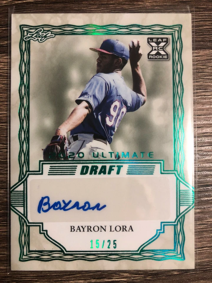 BAYRON LORA 2020 Leaf Ultimate Draft Autograph Emerald Spectrum #15/25 - Image 1 of 1