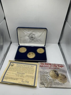 1993 GOLD Plated Over Silver EAGLE PROOF- COLLECTABLE UNCIRCULATED SET OF 3 - Image 1 of 3