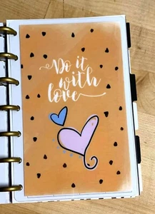 "Do it with Love" Heart Quote 2Sided Dashboard for use with MINI Happy Planner - Picture 1 of 2