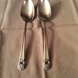 1847 Rogers Bros ""Eternally Yours"" 2 cucharas grandes para servir placa de plata - Imagen 1 de 4