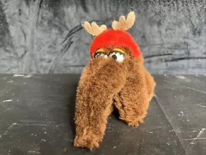 Vintage Snuffleupagus Reindeer Mini Plush 5" Applause Muppets Sesame Street Toy - Picture 1 of 6