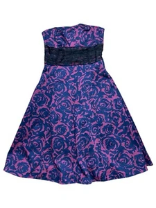 Vintage Forever 21 Size Small Dress Prom Party Cocktail Navy Burgundy Strapless  - Picture 1 of 7