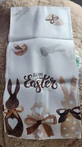 Happy Easter Table Runner, Indoor or Outdoor, Burlap Style, 72" x 13" - Picture 1 of 4