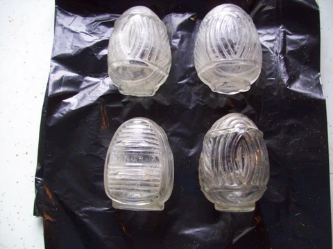 VTG LOT 4 ANTIQUE ART DECO CLEAR GLASS BIRD CAGE FEEDER SEED WATERERS CUPS BOWL Cover