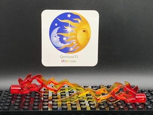 Hero Factory Lego Brand Flame/Lightning Bolt (11302pb01) Trans Red & Yellow x2 - Picture 1 of 2