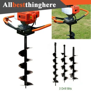 71CC/52CC Post Hole Digger Gas Powered Earth Auger Borer Ground w/ 4" 6" 8" Bits - Picture 1 of 41