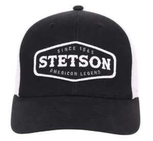 Negro Blanco STETSON AMERICAN LEGEND GORRA DE CAMIONERO GORRA Malla Respaldo Snapback - Imagen 1 de 1