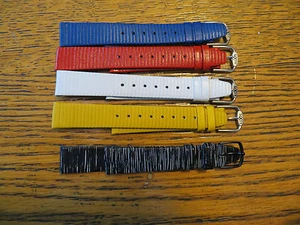 New Old Stock LeJour Sixty Watch Leather Bands -16 MM Stripes-Various Colors - Picture 1 of 12
