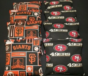 SF GIANTS & SAN FRANCISCO 49ERS Cornhole Bags 8 ACA Regulation CornToss - Picture 1 of 2
