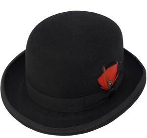 Sombrero de cilindro-caballeros bombín boda reiterhut wollhut 100% lana Italia