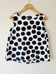 MARIMEKKO for UNIQLO Spotty Black & White Cotton Sleeveless Smock Top SIZE SMALL - Foto 1 di 5