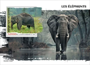 Elephants MNH Stamps 2024 Guinea S/S - Picture 1 of 1